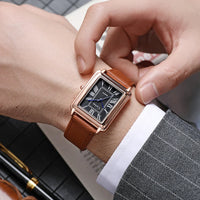 Zentic Linear-S | Precision Rectangular Leather Timepiece
